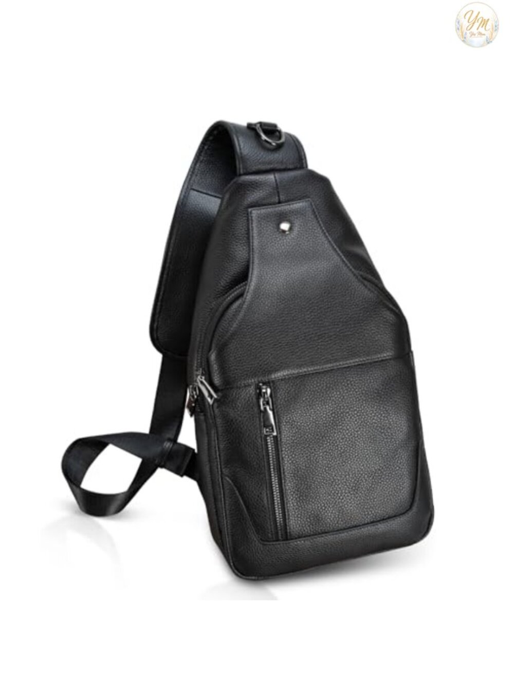 Full Grain Leather Crossbody Sling Bag Chest Backpack Hiking Daypack